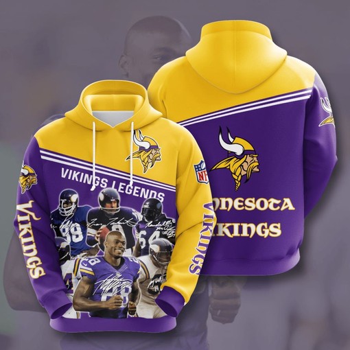 Unique 3D Graphic Hoodie for Minnesota Vikings Fans