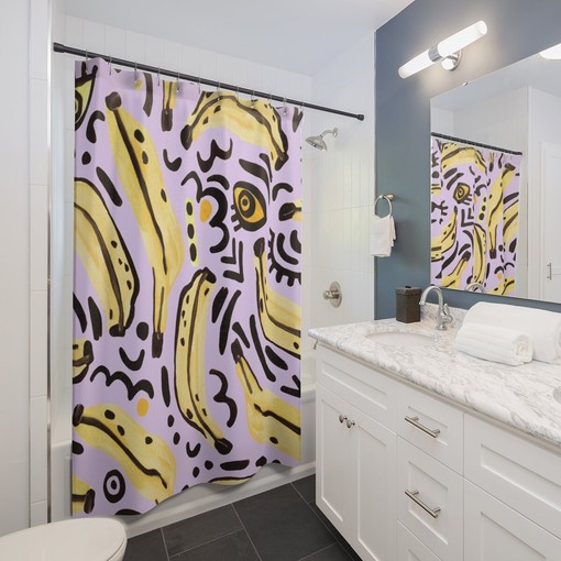 Unique Abstract Art Print Shower Curtain for Unmatched Bathroom Decor Design and Wowing Guests - Image 2