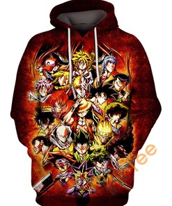 Unique Anime Characters All Over Print 3D Hoodie