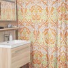 Unique Art Nouveau Shower Curtain with Abstract Patterns in Orange and White