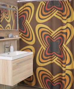 Unique Boho Groovy Shower Curtain, Hippie Inspired Retro Bathroom Decor with a Unique Twist