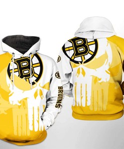 Unique Boston Bruins NHL Team Skull All-Over Print Hoodie