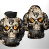 Unique Brooklyn Nets NBA Skull All-Over Print Hoodie