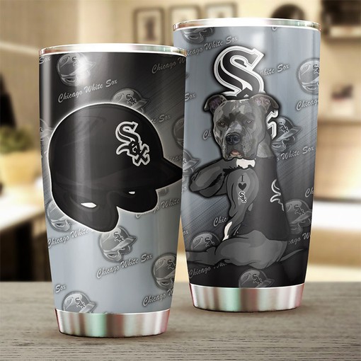 Unique Chicago White Sox MLB Tumbler with Lovable Dog Design and MLB Logo - Image 2