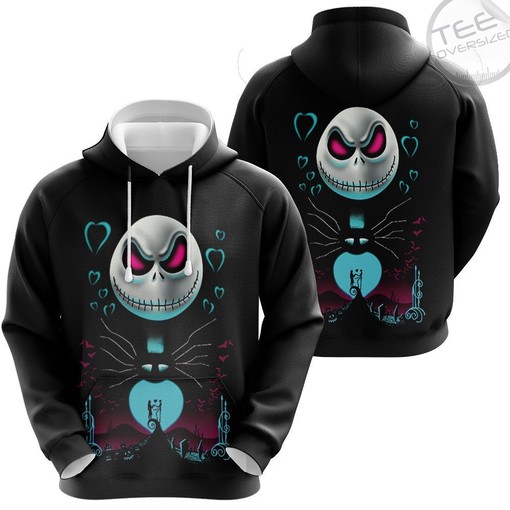 Unique Christmas All Over Print 3D Hoodie with Jack Skellington Design