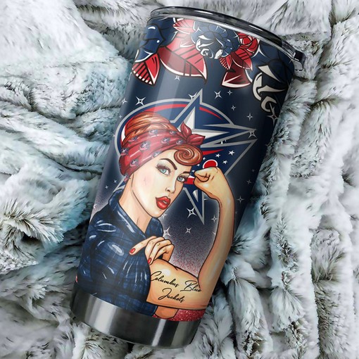 Unique Columbus Blue Jackets NHL Tumbler for Strong Best Moms Ever - Custom Beverage Container for Sports Enthusiasts - Image 2