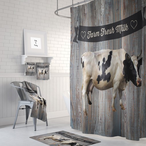 Unique Cow Shower Curtain for Your Farmhouse-Inspired Bathroom