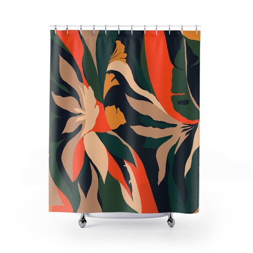 Unique Cubism Art Shower Curtain for Eclectic Bathroom Decor and Best Housewarming Gifts