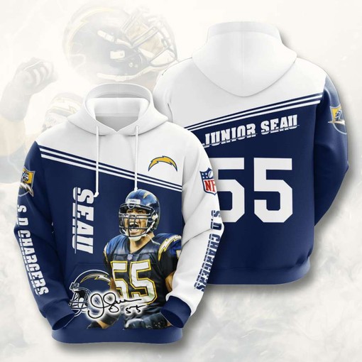 Unique Custom Sport Design All Over Print 3D Hoodie - Los Angeles Chargers Fans