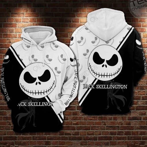 Unique Design Jack Skellington All Over Print 3D Hoodie with Full size