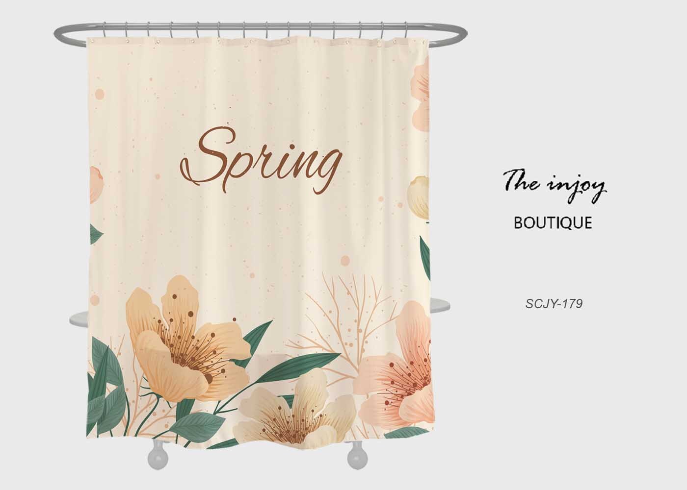 Unique Design Vintage Spring Flowers Shower Curtain with Pink Flora Plant Bathroom Decor - Rustic and Charming Bathroom