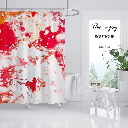 Unique Disney Red Tie Dye Shower Curtain, Waterproof and Washable, Custom Sizes for a Fun Bathroom Decor - Image 2
