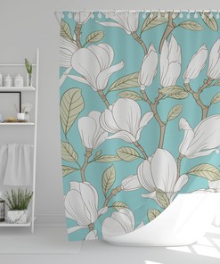 Unique Gift Art Disney Floral Boho Shower Curtain - Botanical Curtain Design