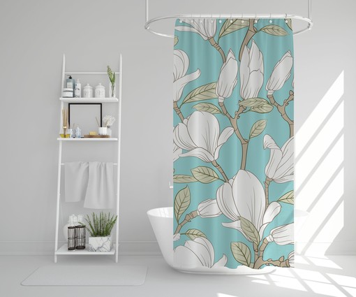 Unique Gift Art Disney Floral Boho Shower Curtain - Botanical Curtain Design - Image 2