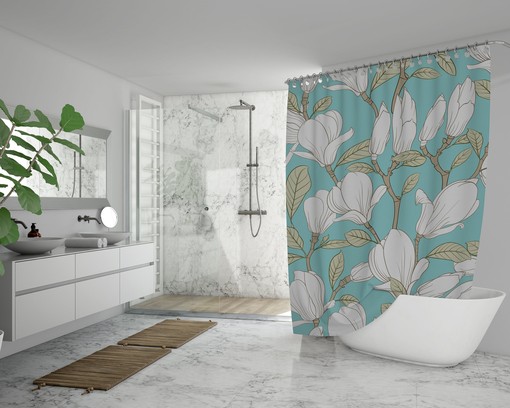 Unique Gift Art Disney Floral Boho Shower Curtain - Botanical Curtain Design - Image 3