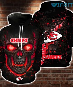 Unique Gift Kansas City Chiefs All-Over Print 3D Hoodie with Punisher Skull