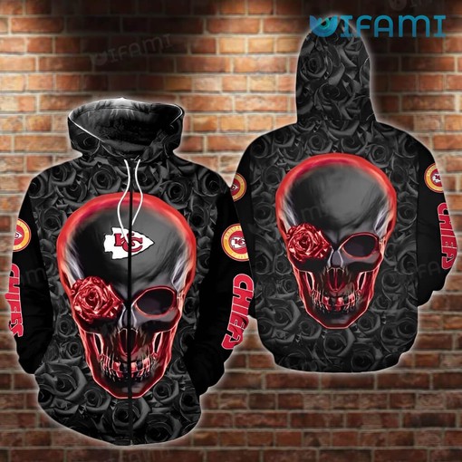 Unique Gift Kansas City Chiefs Camo 3D All-Over Print Hoodie with Punisher Skull