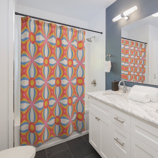 Unique Printed Retro Shower Curtain: Gift Idea for Your Bathroom Decor - Image 2