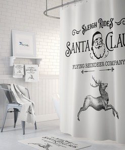 Unique Reindeer Christmas Shower Curtain for Holiday Bathroom Decor