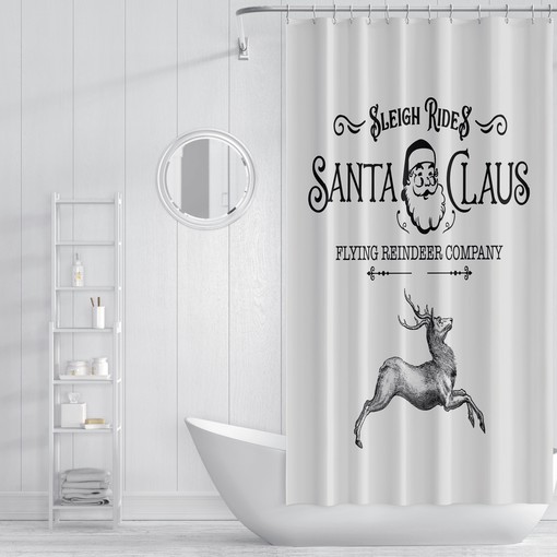 Unique Reindeer Christmas Shower Curtain for Holiday Bathroom Decor - Image 2