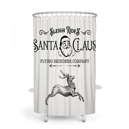 Unique Reindeer Christmas Shower Curtain for Holiday Bathroom Decor - Image 3