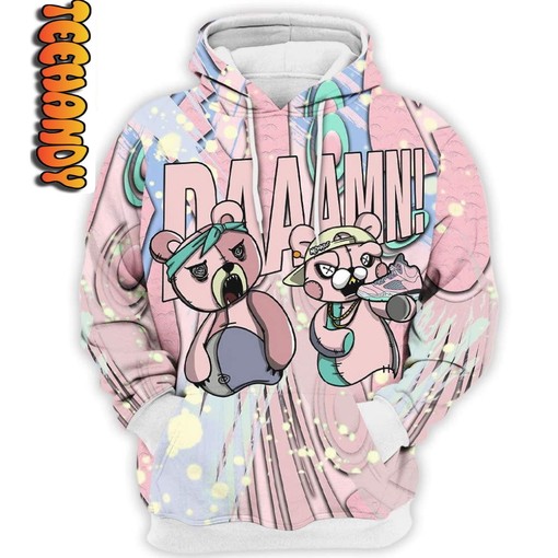 Unique Retro Easter Bear Daamm All Over Print 3D Hoodie with Bold Design