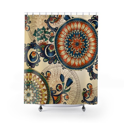 Unique Shower Curtain for Bathroom Makeover with Must-have Accessories