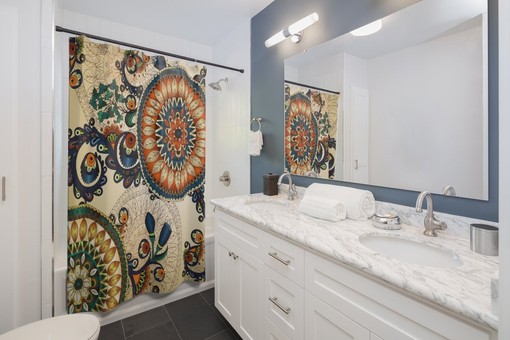Unique Shower Curtain for Bathroom Makeover with Must-have Accessories - Image 2