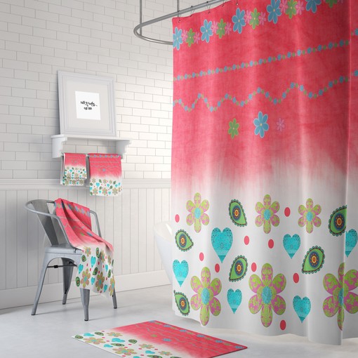 Unique Shower Curtains Boho Floral Shower Curtain in Rich Print