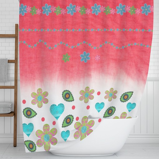 Unique Shower Curtains Boho Floral Shower Curtain in Rich Print - Image 2