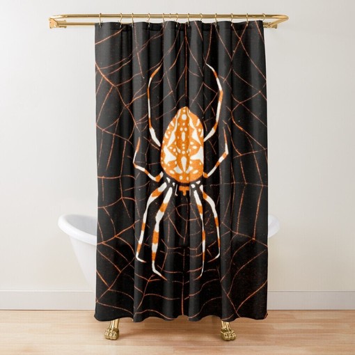 Unique Spider Shower Curtain | Black Curtain | Eco-Friendly and Waterproof | Spider Decor | Restroom Shower Curtains - Image 4