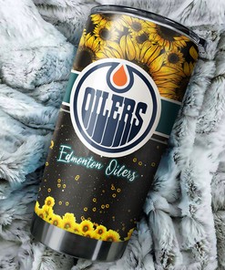 Unique Sunflower Design Personalized Edmonton Oilers NHL Tumbler