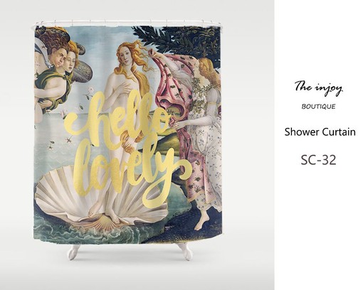 Unique Venus Shower Curtain | Bathroom Art Decor Housewarming Gift | Waterproof & Washable | Customizable