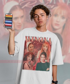 Unique Winona Ryder Design Tee, Fan Art Photo Tribute 90s Style Shirt