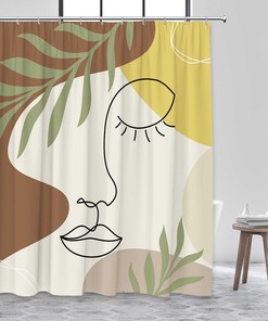 Unique and Decorative Boho Bath Curtain with Beautiful Girl Silhouette