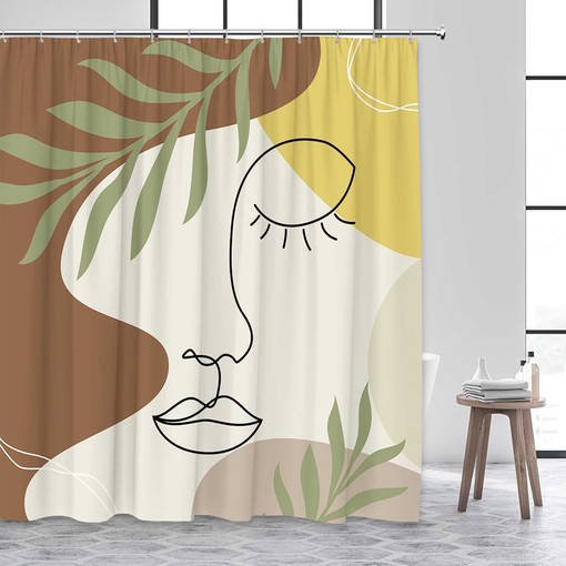 Unique and Decorative Boho Bath Curtain with Beautiful Girl Silhouette