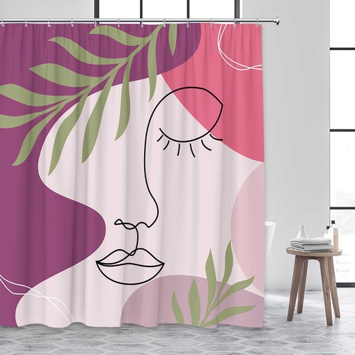 Unique and Decorative Boho Bath Curtain with Beautiful Girl Silhouette - Image 2