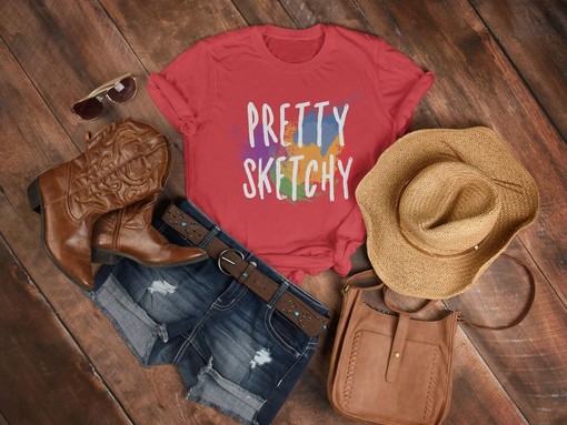 Unisex Artist Sketching Lover Shirt - Pretty Sketchy Gift for Art Teachers - Image 3