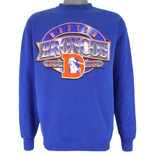 Unisex Sport Shirts - NFL Denver Broncos Crew Neck Sweatshirt 1995 Vintage American Football Shirt, Gift For Dad