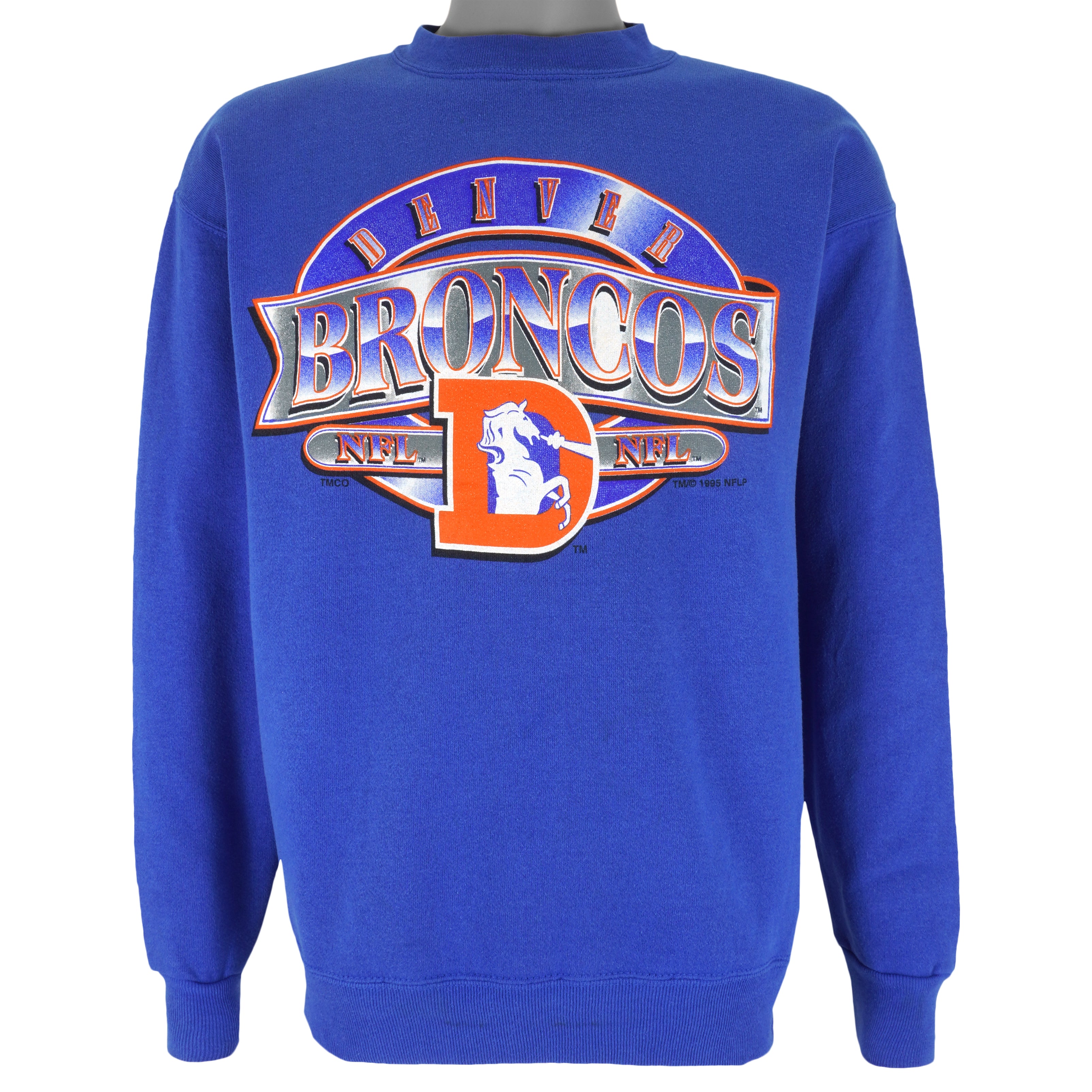 Unisex Sport Shirts - NFL Denver Broncos Crew Neck Sweatshirt 1995 Vintage American Football Shirt, Gift For Dad
