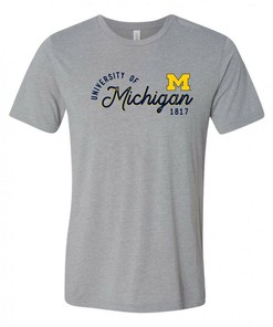 University Block Michigan Wolverines Crewneck Shirt for Sports Fans and Supports
