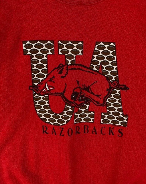 University Of Arkansas Sweatshirt - Big Logo Printed Ua Razorbacks Crewneck Streetwear Sweater Pullover Jumper - Image 2