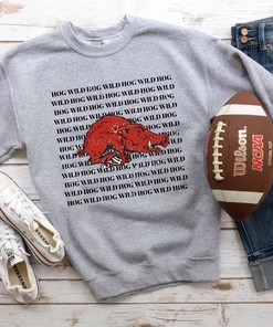 University Of Arkansas Sweatshirt - Hog Wild Sweatshirt, Razorback Crewneck, Football Sweater, NCAA Shirts for Men