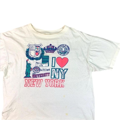University Of New York Vintage Puff Print T-Shirt Hoodie - Sport Shirts Girls - Image 2