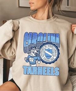 University Of North Carolina, Vintage UNC Tar Heels Mascot Logo Shirt - UNC Sweatshirt for Men