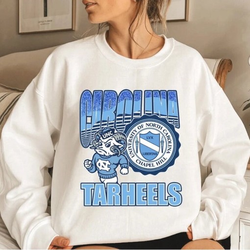 University Of North Carolina, Vintage UNC Tar Heels Mascot Logo Shirt - UNC Sweatshirt for Men - Image 2