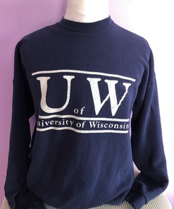 University Of Wisconsin Madison Blue 80s Vintage Ncaa College Sweatshirt, Unisex Sweatshirt Hoodie Shirt, NCAA Shirts