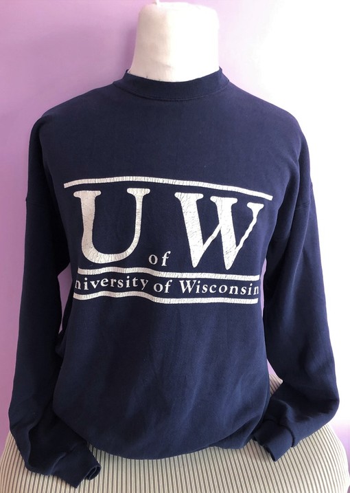 University Of Wisconsin Madison Blue 80s Vintage Ncaa College Sweatshirt, Unisex Sweatshirt Hoodie Shirt, NCAA Shirts