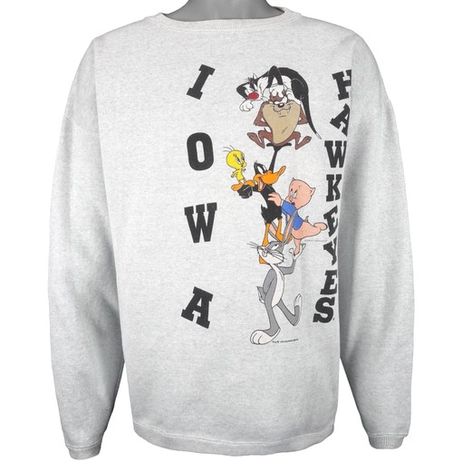 University of Iowa Hawkeyes x Looney Tunes Crew Neck Sweatshirt, 1990s Vintage American Football Shirts