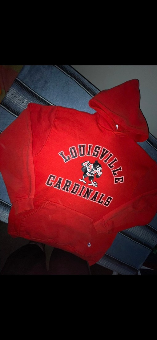 University of Louisville Cardinals Uni Football Hooded Sweatshirt - NCAA Shirts for Women